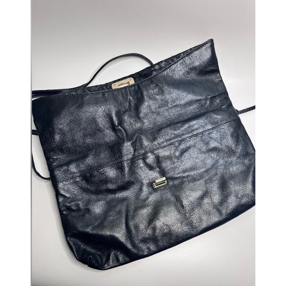 Elliot Lucca Black Leather Crossbody Bag/Purse - Picture 2 of 7